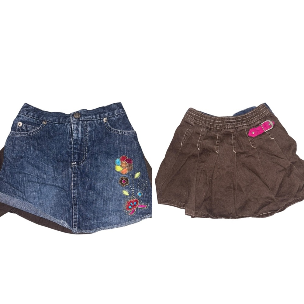 Vintage Y2K Mary Kate and Ashley Denim and Corduroy Pleated Skirt 4t